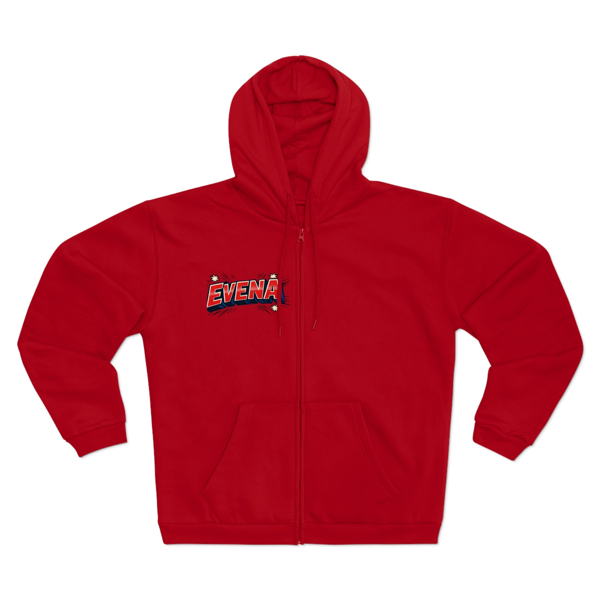 Evena Retro Logo Zip Hoodie — Vintage Streetwear Hooded Jacket