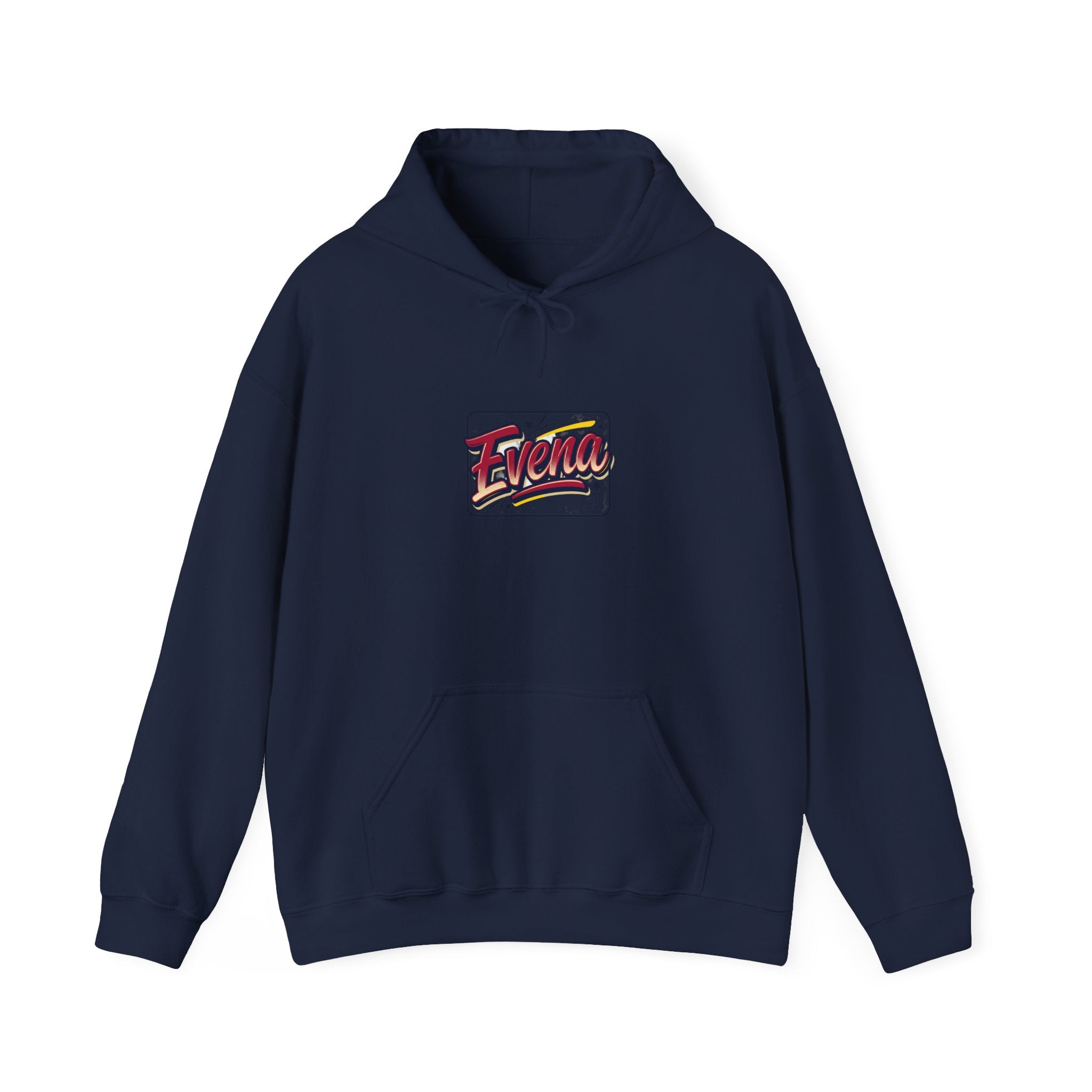 Evena Retro Script Hoodie — Vintage Logo Pullover for Casual Streetwear