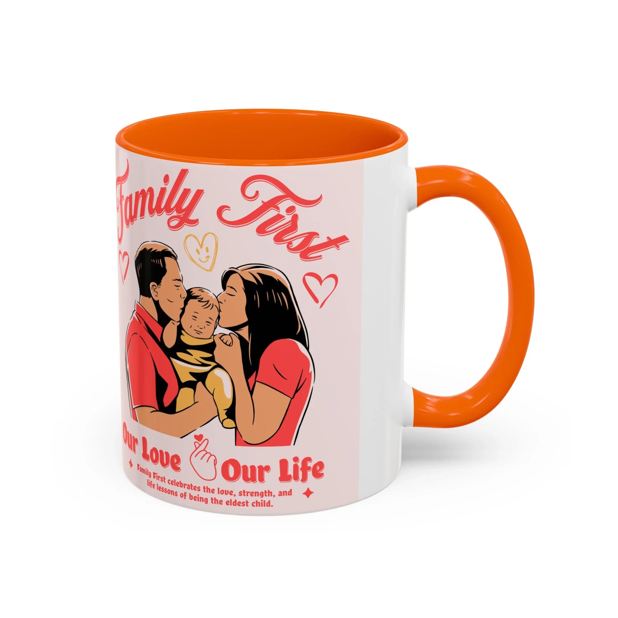 Family First Coffee Mug — Our Love, Our Life Accent Mug (11/15oz)