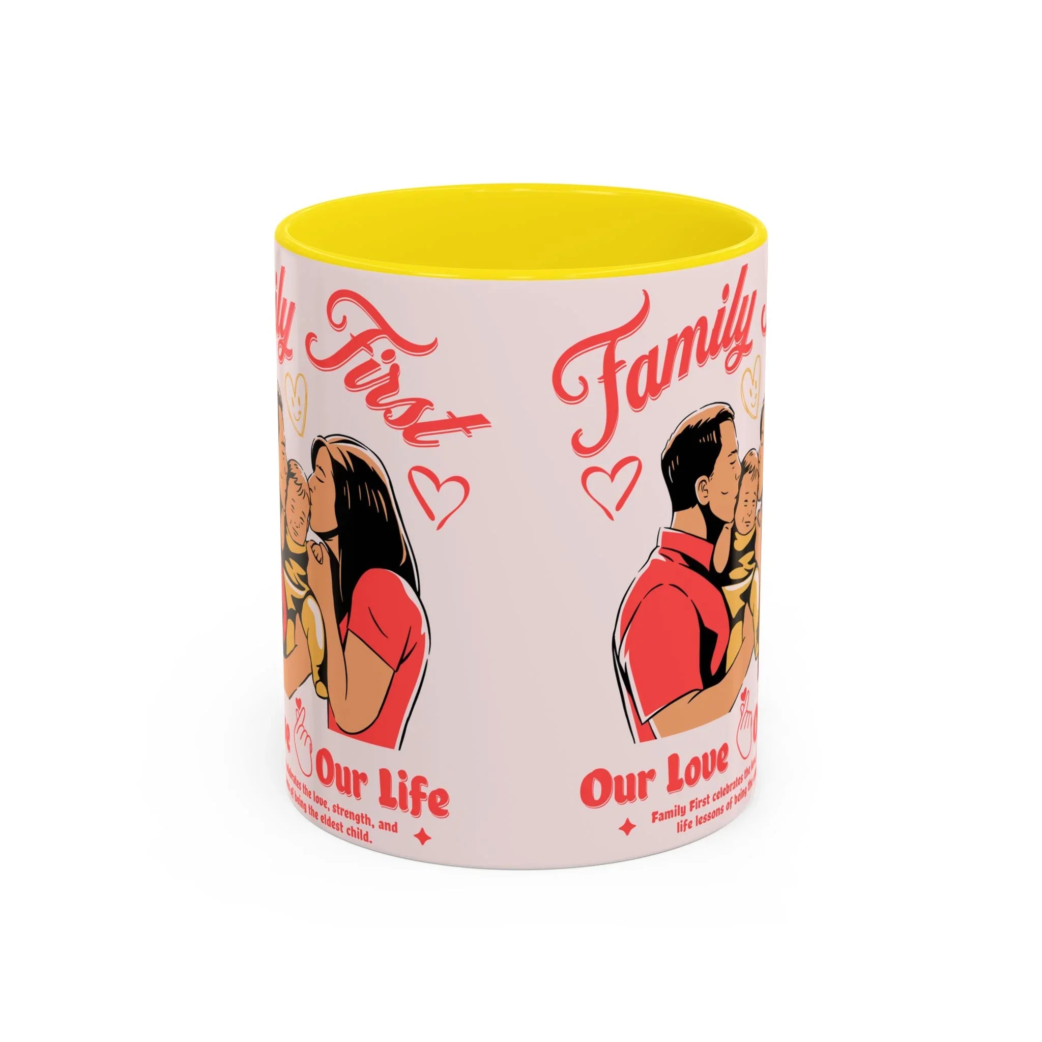 Family First Coffee Mug — Our Love, Our Life Accent Mug (11/15oz)