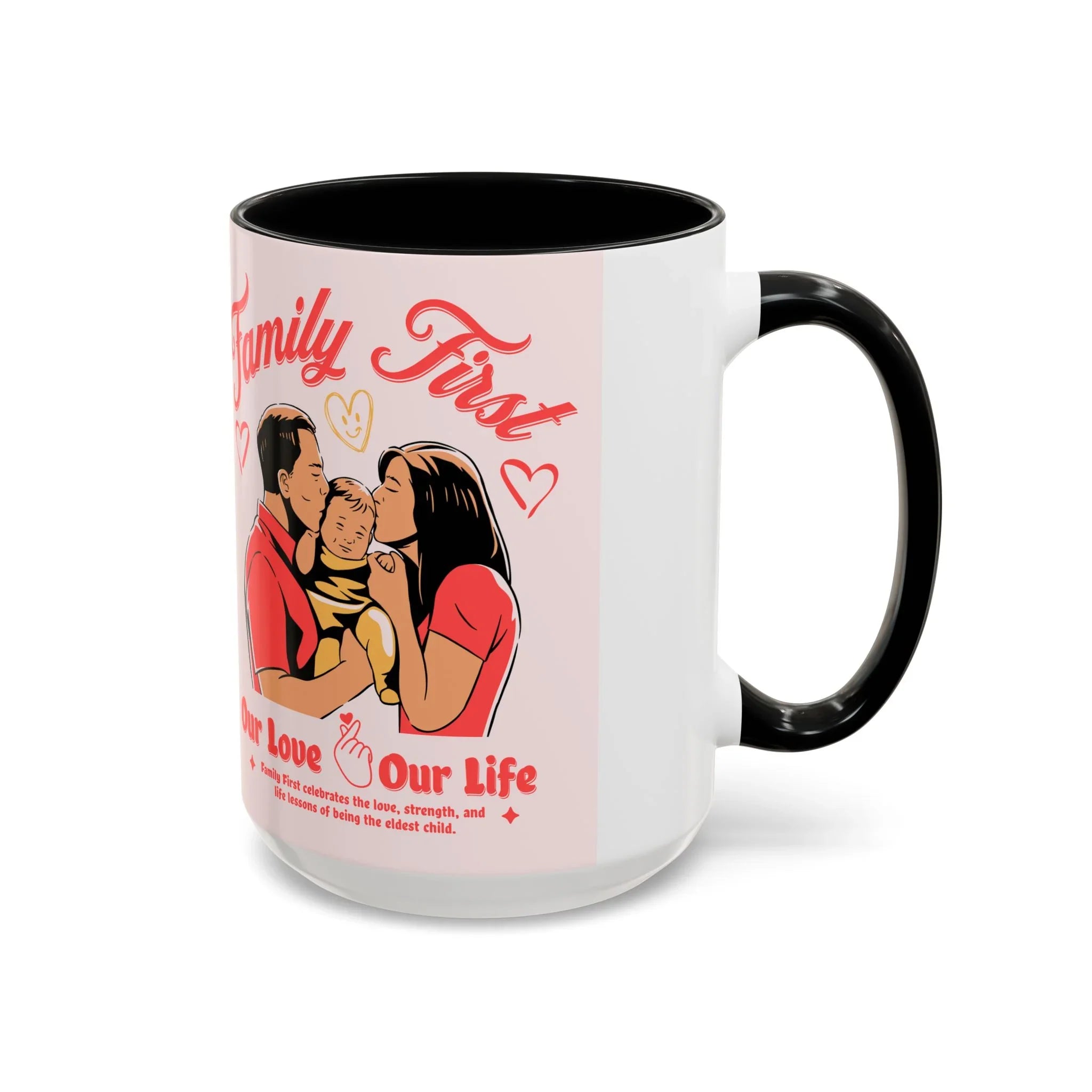 Family First Coffee Mug — Our Love, Our Life Accent Mug (11/15oz)