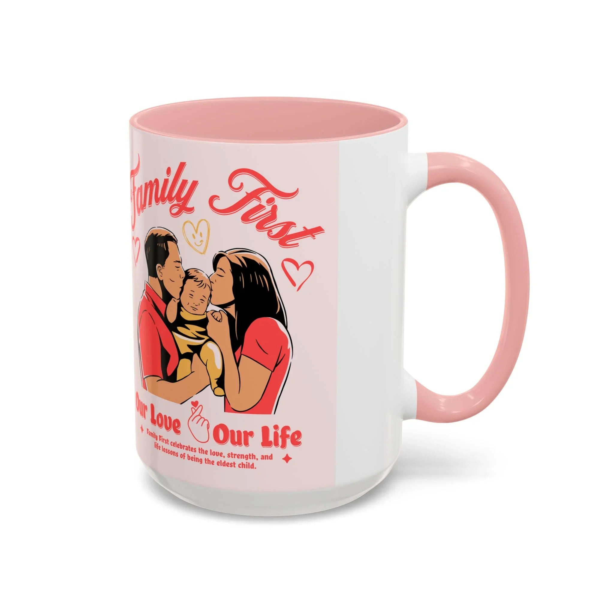 Family First Coffee Mug — Our Love, Our Life Accent Mug (11/15oz)