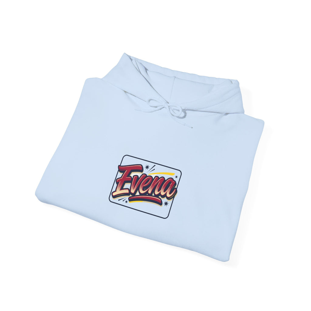 Evena Retro Script Hoodie — Vintage Logo Pullover for Casual Streetwear