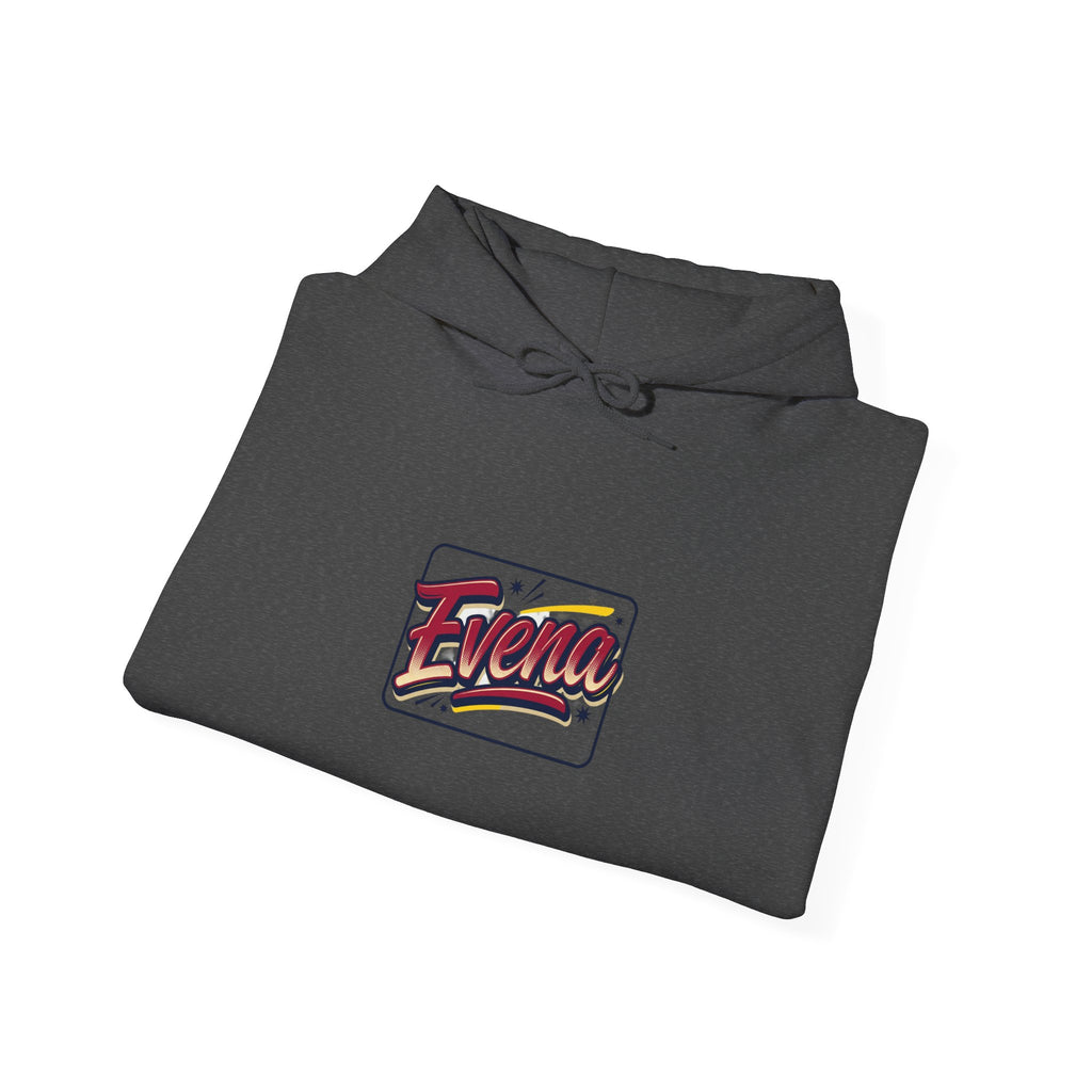 Evena Retro Script Hoodie — Vintage Logo Pullover for Casual Streetwear