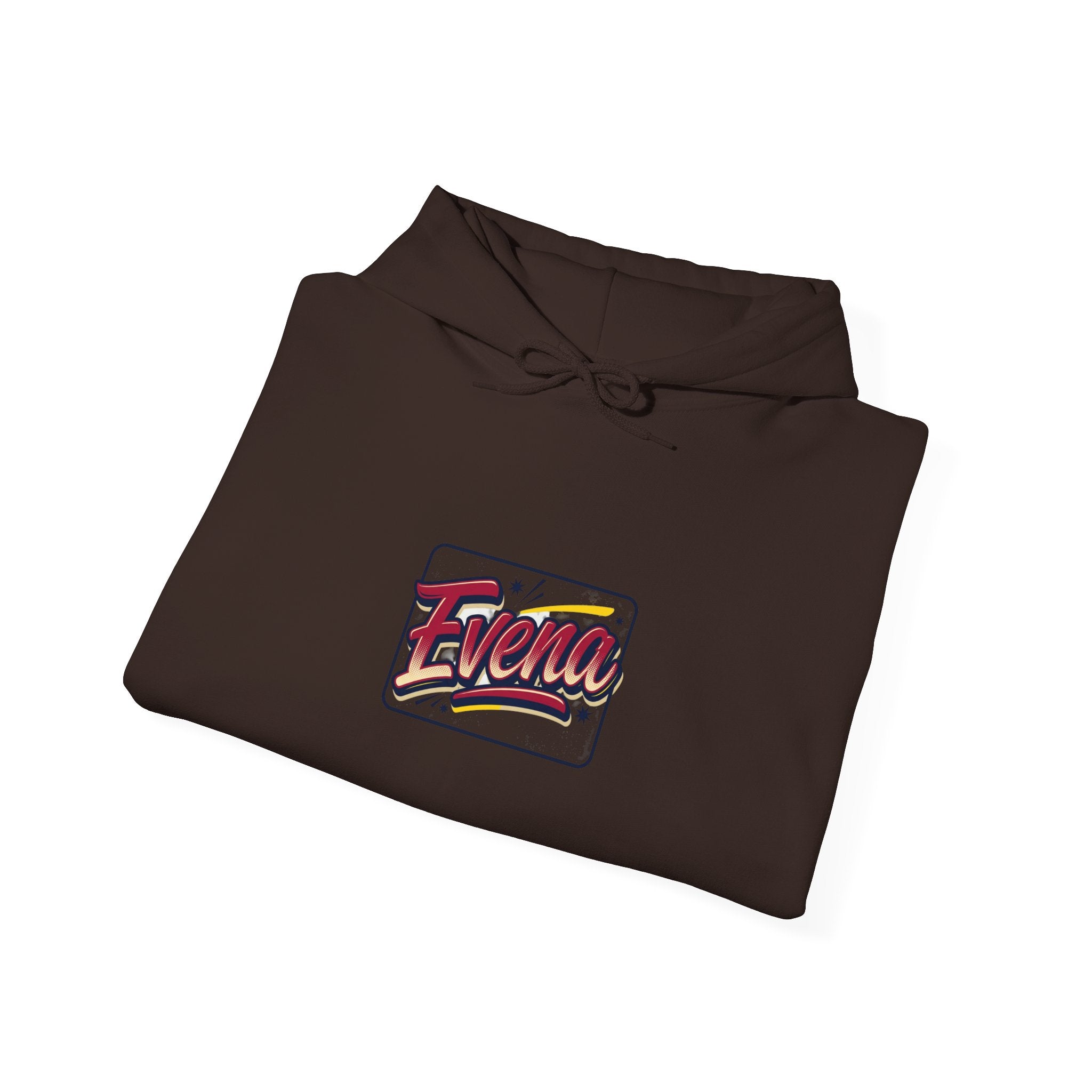 Evena Retro Script Hoodie — Vintage Logo Pullover for Casual Streetwear