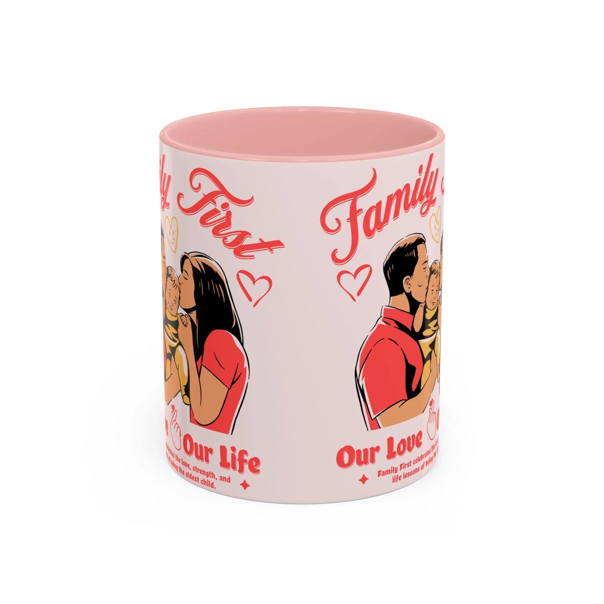 Family First Coffee Mug — Our Love, Our Life Accent Mug (11/15oz)