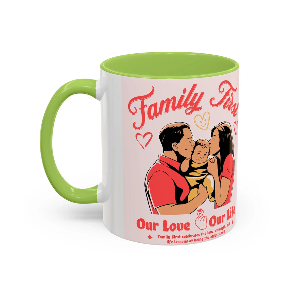 Family First Coffee Mug — Our Love, Our Life Accent Mug (11/15oz)