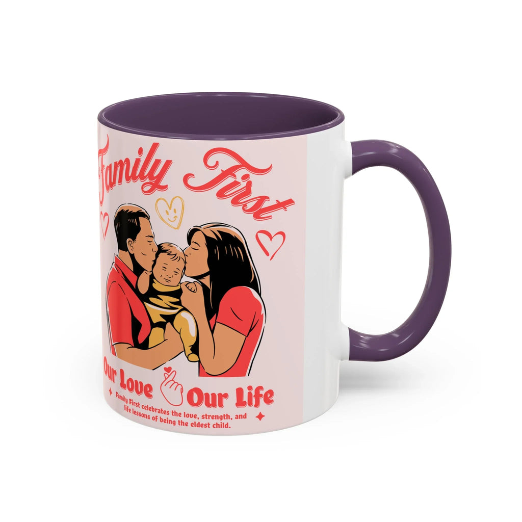 Family First Coffee Mug — Our Love, Our Life Accent Mug (11/15oz)