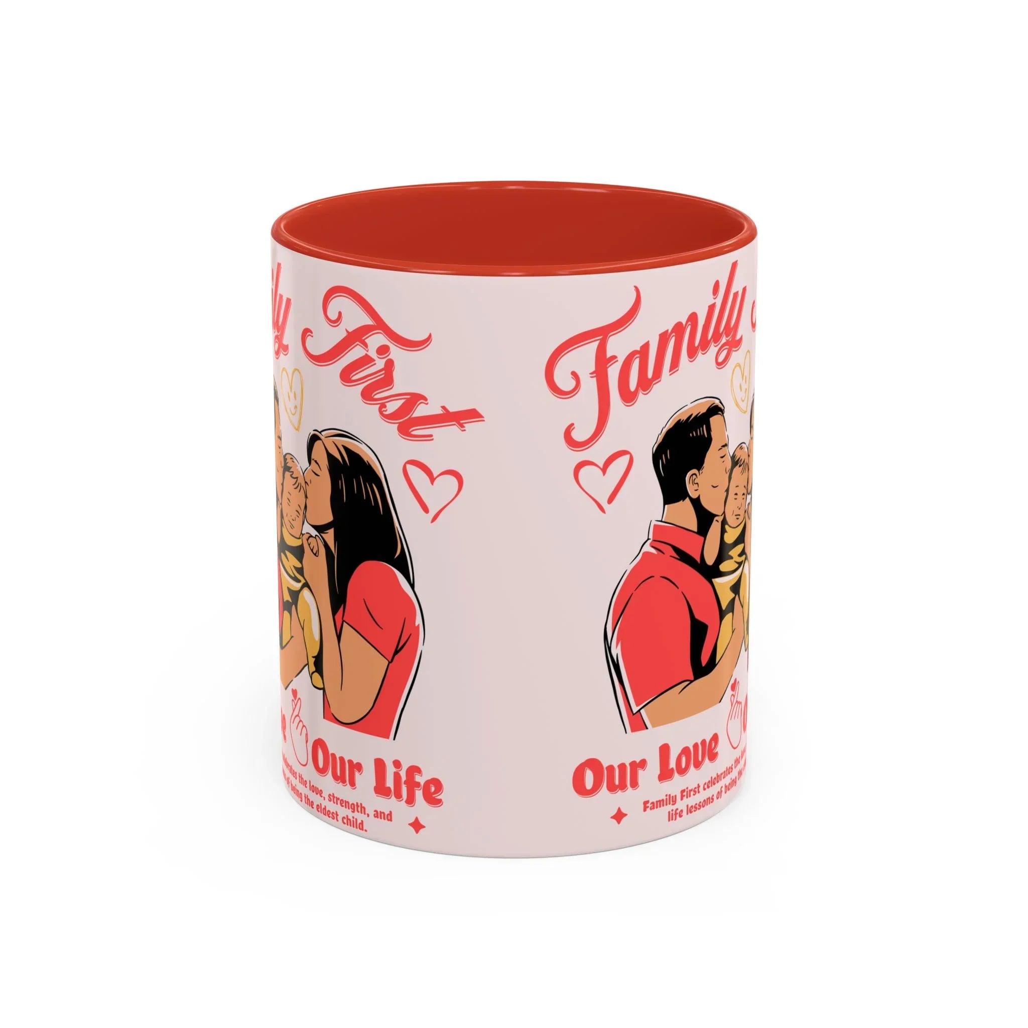 Family First Coffee Mug — Our Love, Our Life Accent Mug (11/15oz)