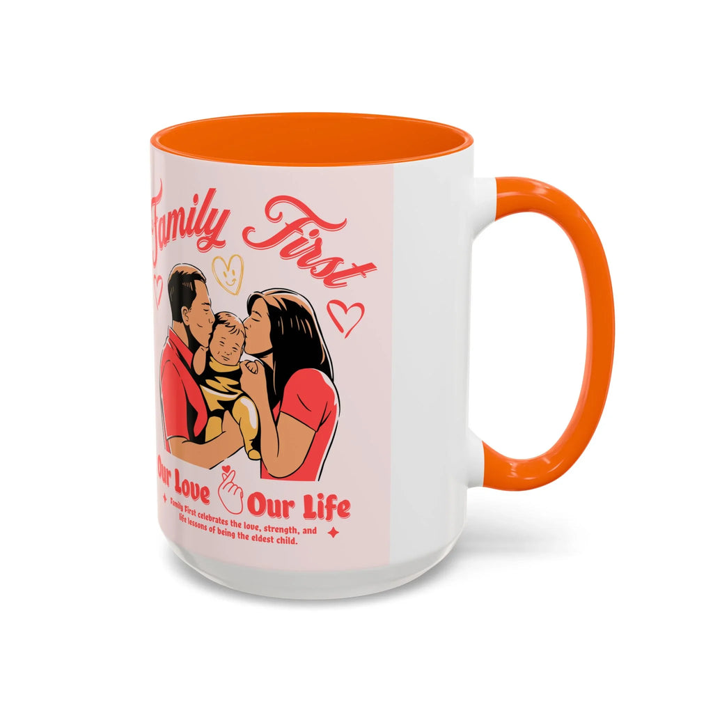Family First Coffee Mug — Our Love, Our Life Accent Mug (11/15oz)