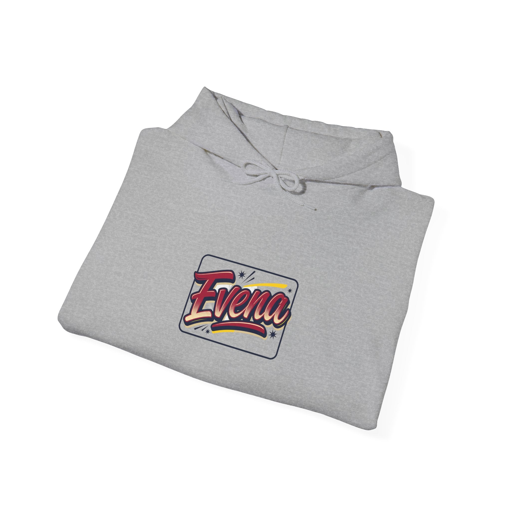 Evena Retro Script Hoodie — Vintage Logo Pullover for Casual Streetwear