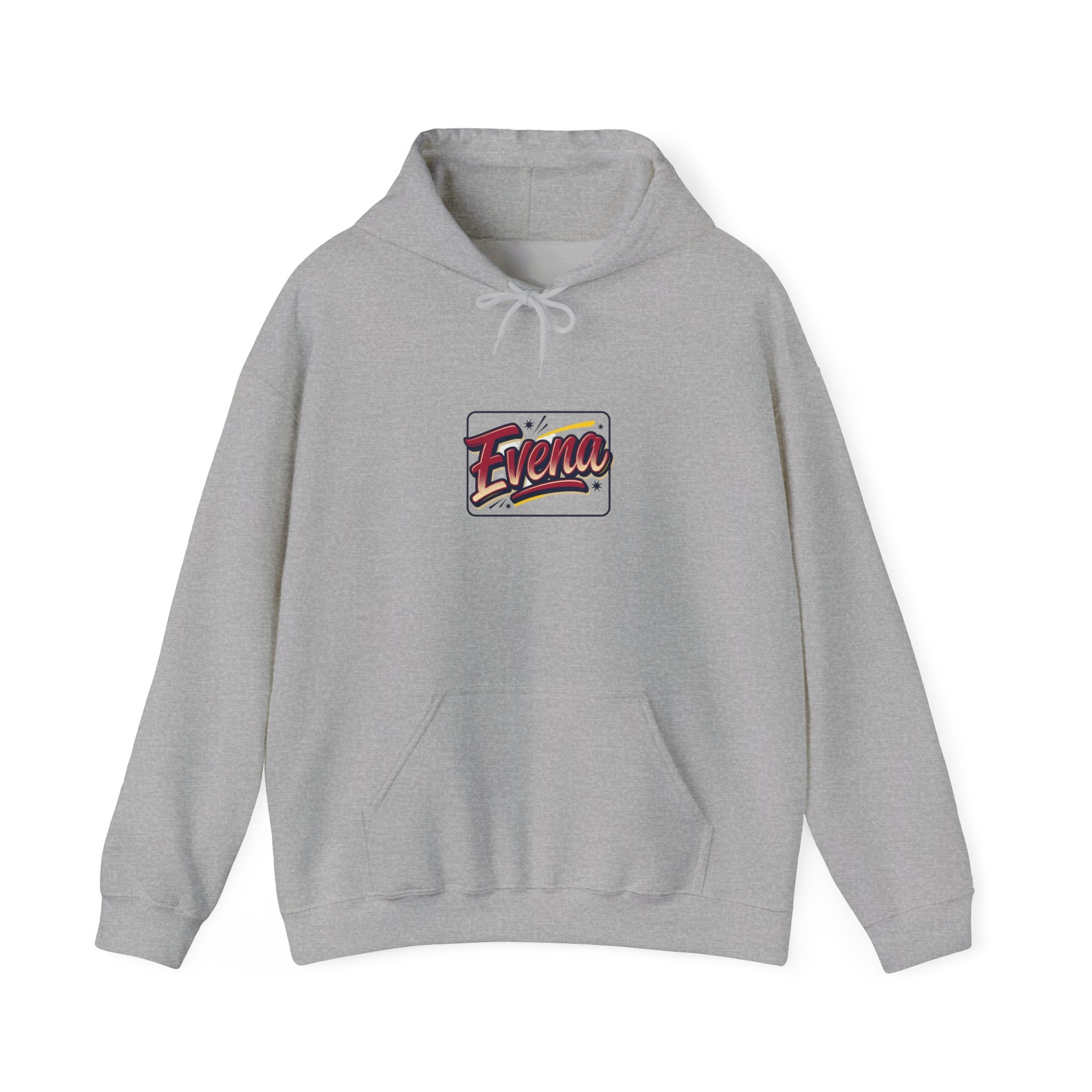 Evena Retro Script Hoodie — Vintage Logo Pullover for Casual Streetwear