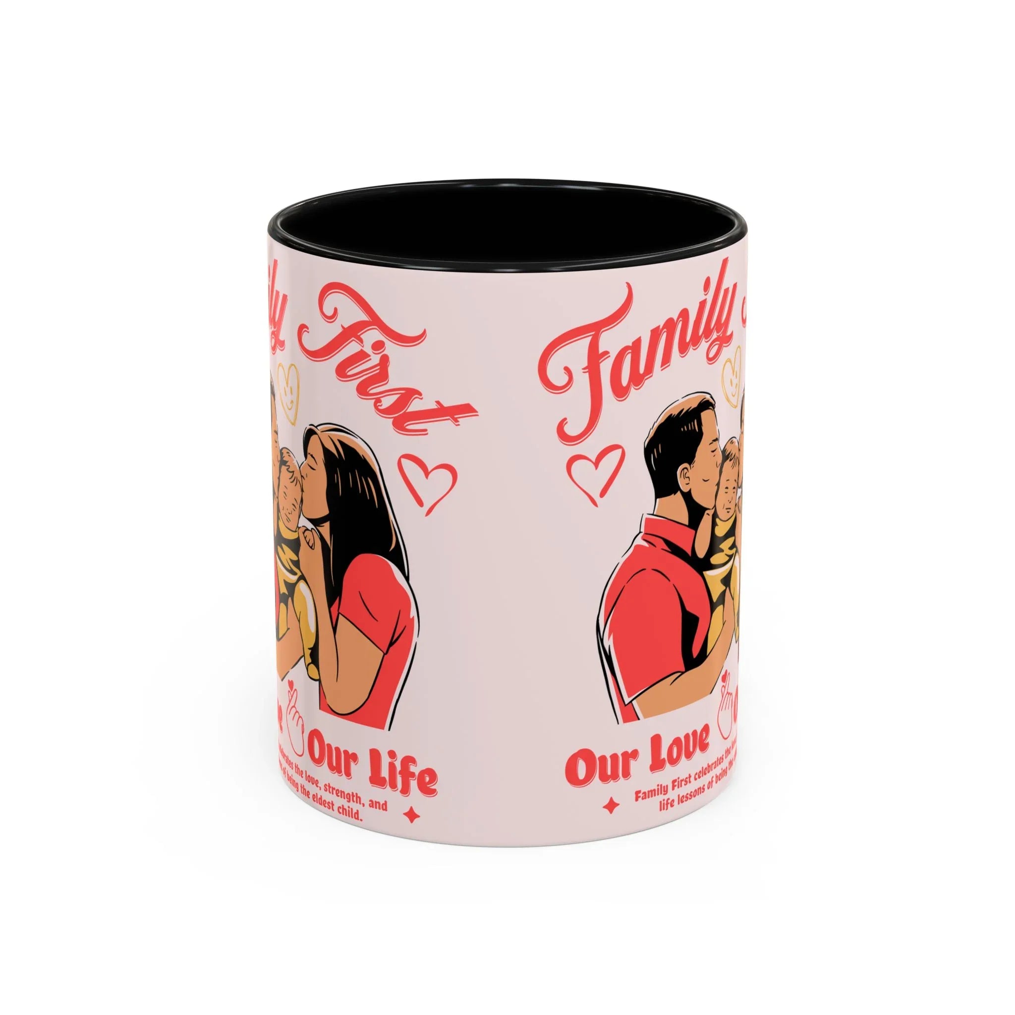 Family First Coffee Mug — Our Love, Our Life Accent Mug (11/15oz)