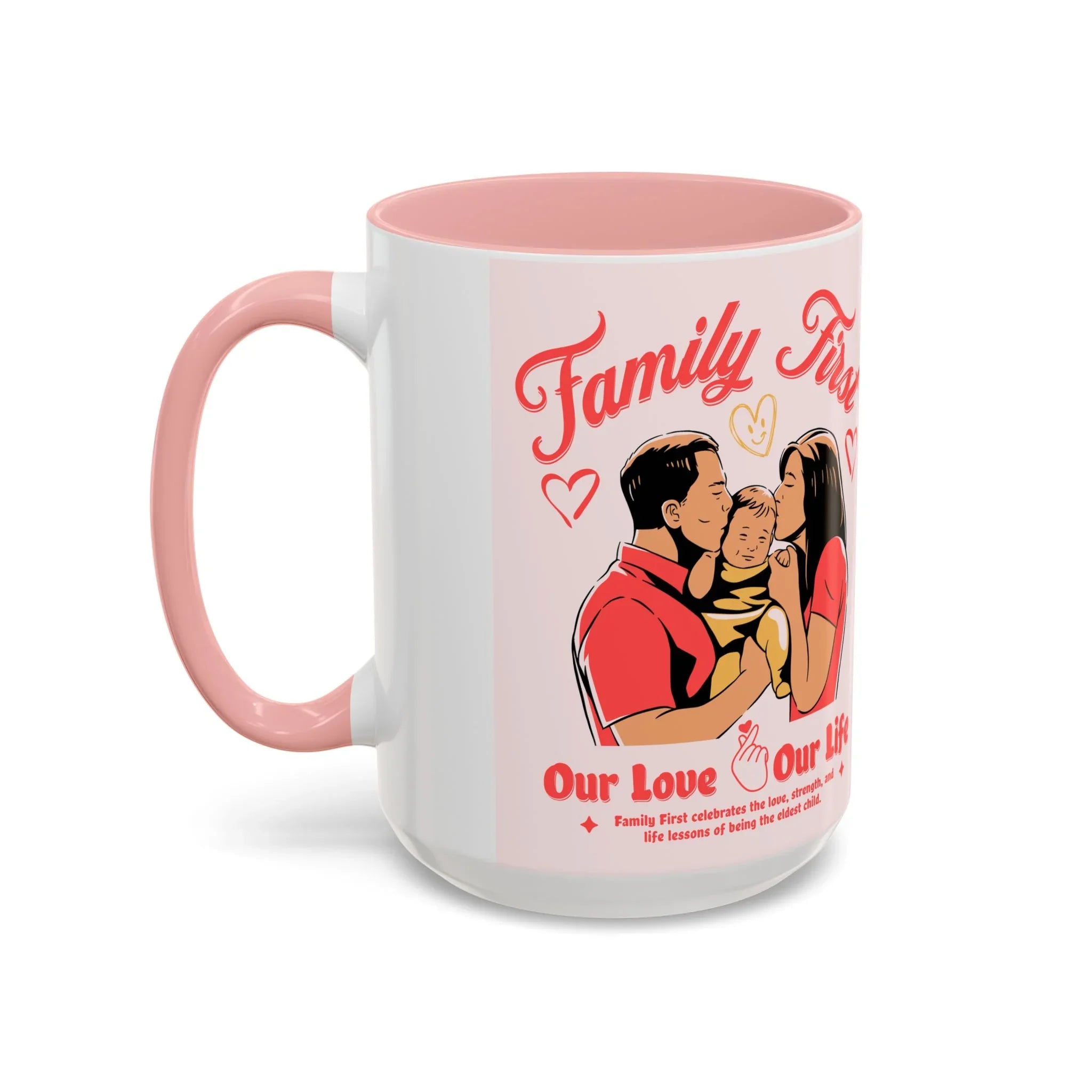 Family First Coffee Mug — Our Love, Our Life Accent Mug (11/15oz)