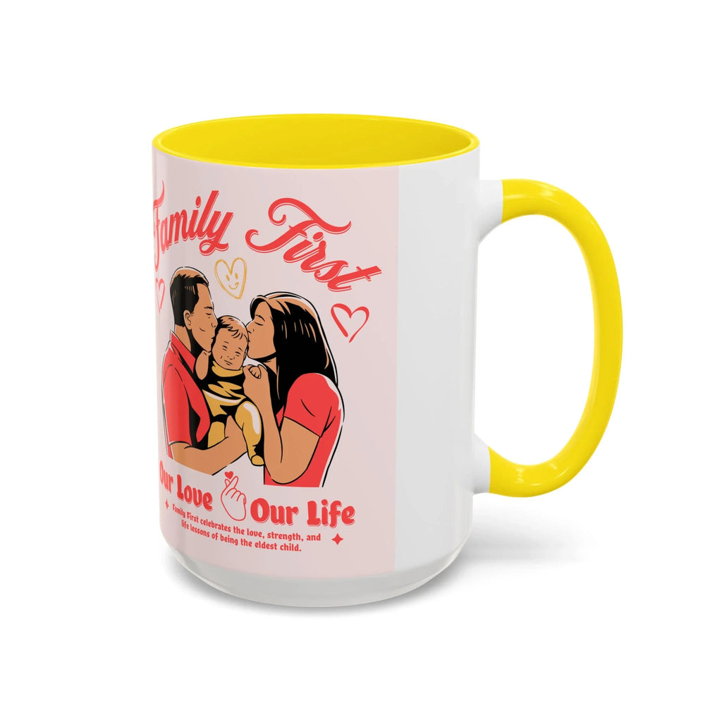 Family First Coffee Mug — Our Love, Our Life Accent Mug (11/15oz)