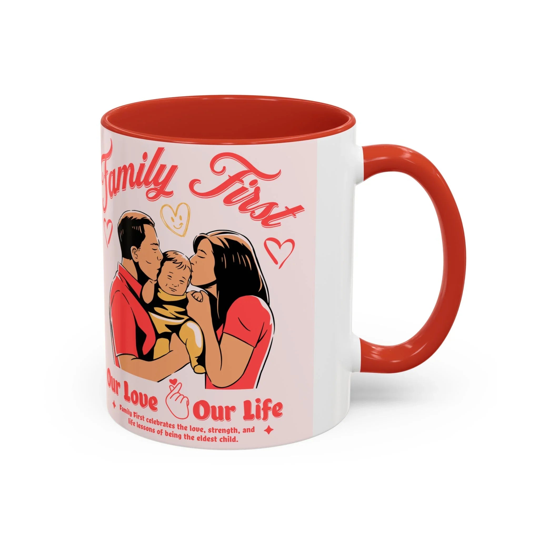 Family First Coffee Mug — Our Love, Our Life Accent Mug (11/15oz)