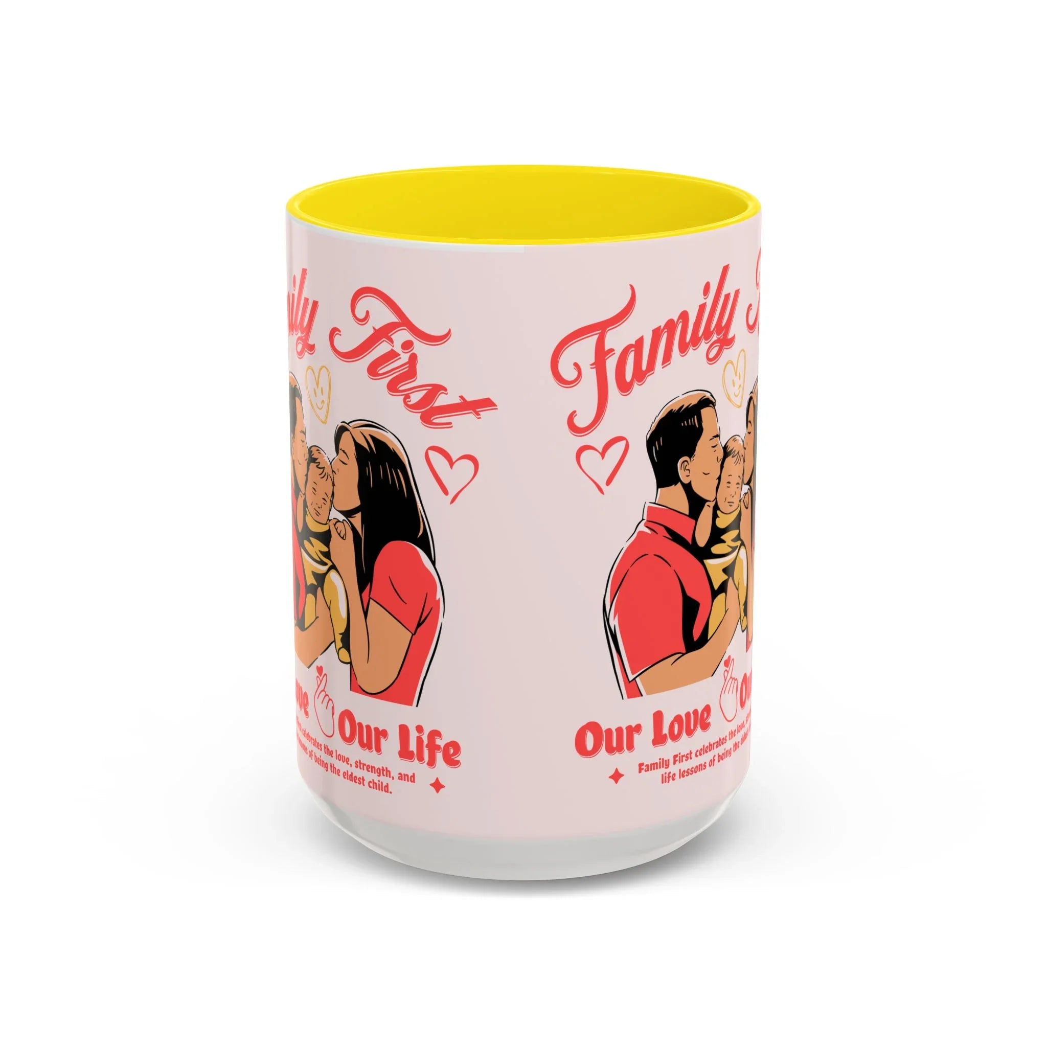Family First Coffee Mug — Our Love, Our Life Accent Mug (11/15oz)