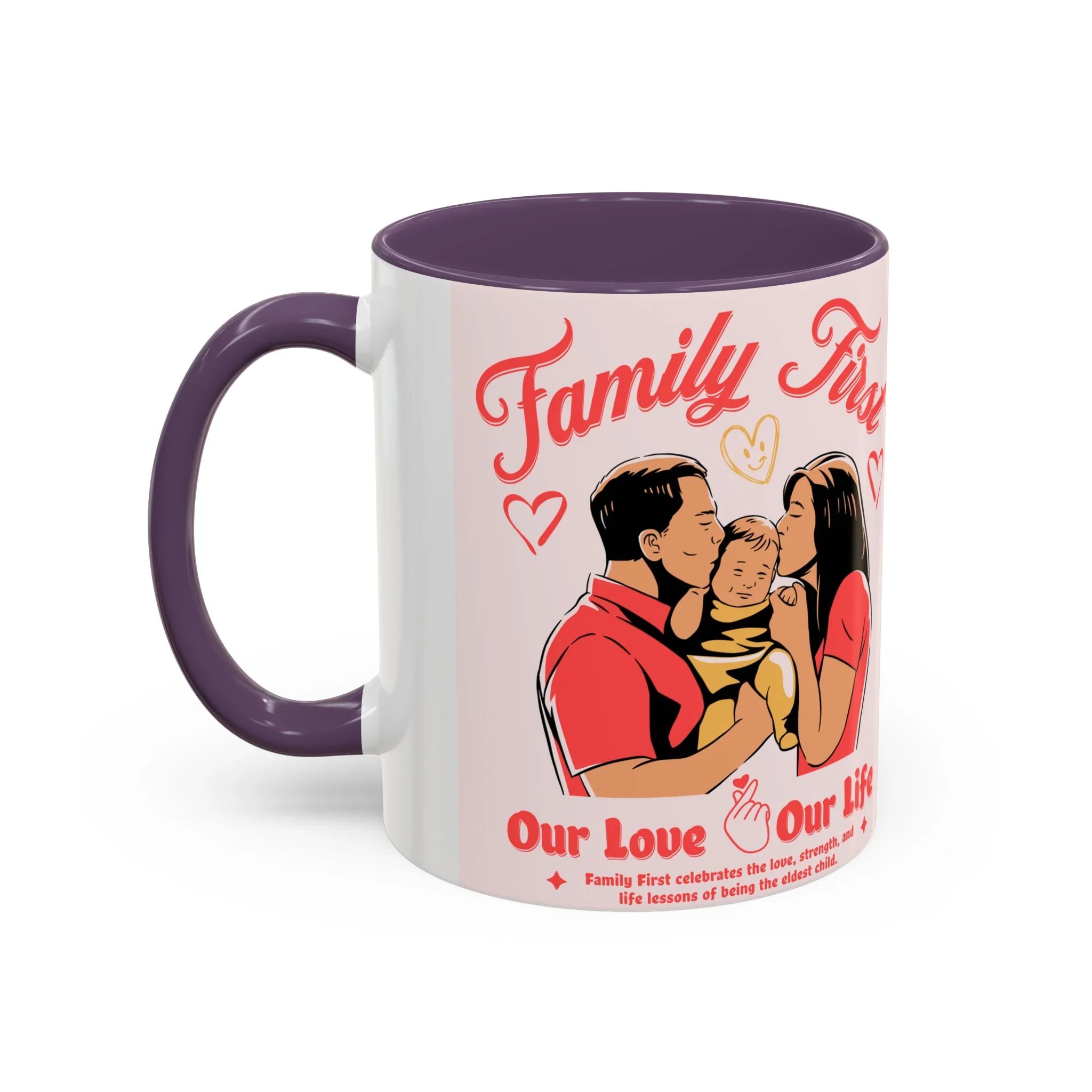 Family First Coffee Mug — Our Love, Our Life Accent Mug (11/15oz)