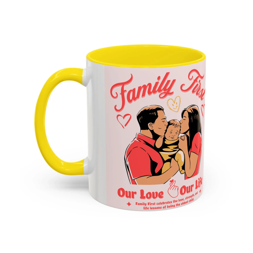 Family First Coffee Mug — Our Love, Our Life Accent Mug (11/15oz)