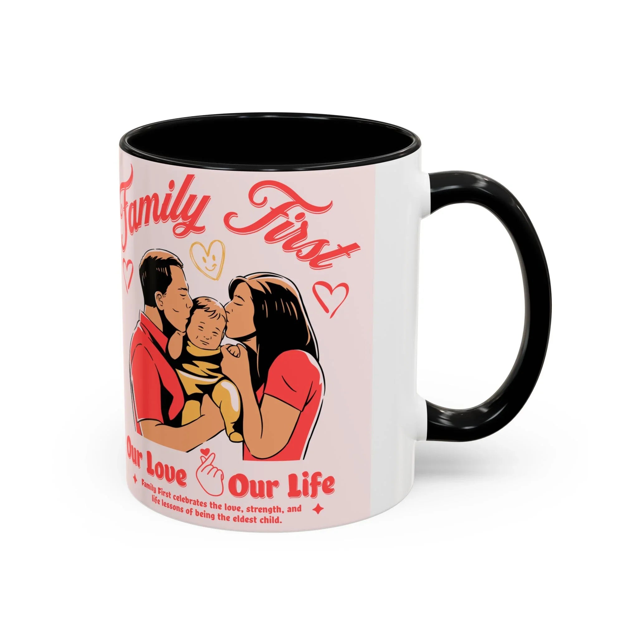 Family First Coffee Mug — Our Love, Our Life Accent Mug (11/15oz)