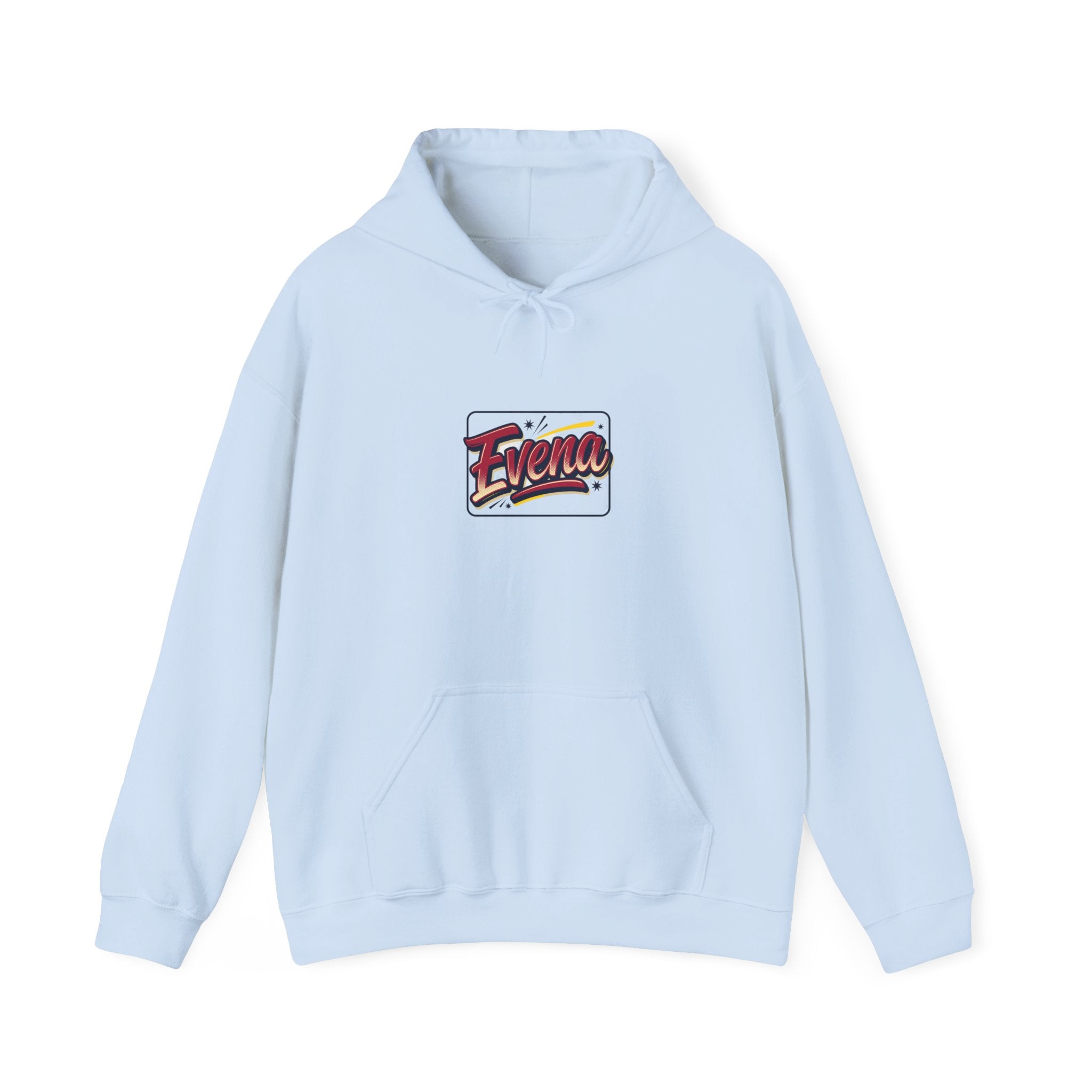 Evena Retro Script Hoodie — Vintage Logo Pullover for Casual Streetwear