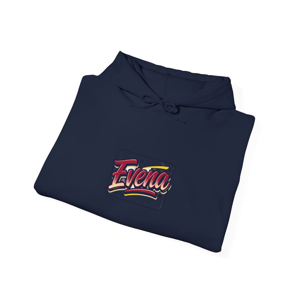 Evena Retro Script Hoodie — Vintage Logo Pullover for Casual Streetwear