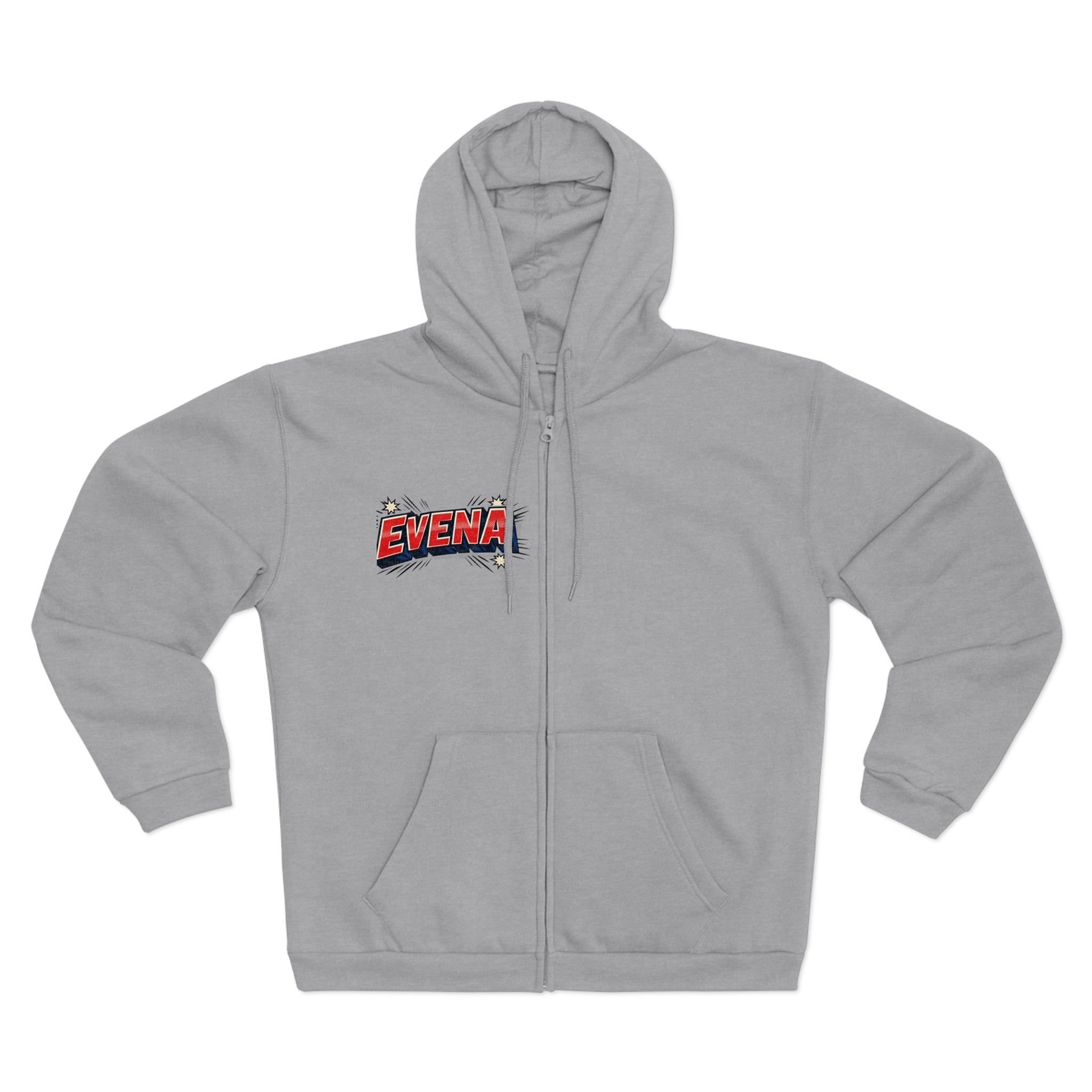 Evena Retro Logo Zip Hoodie — Vintage Streetwear Hooded Jacket