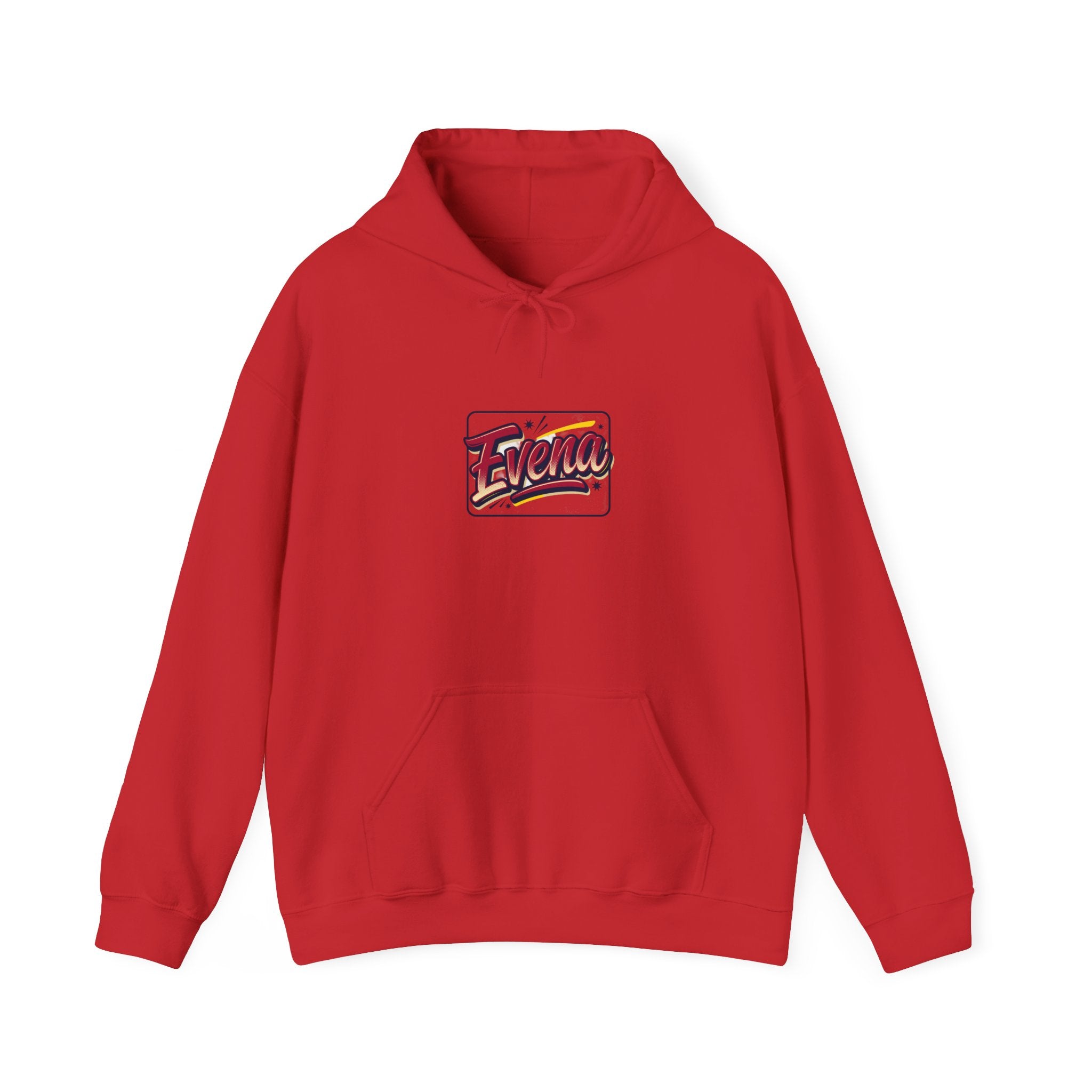 Evena Retro Script Hoodie — Vintage Logo Pullover for Casual Streetwear