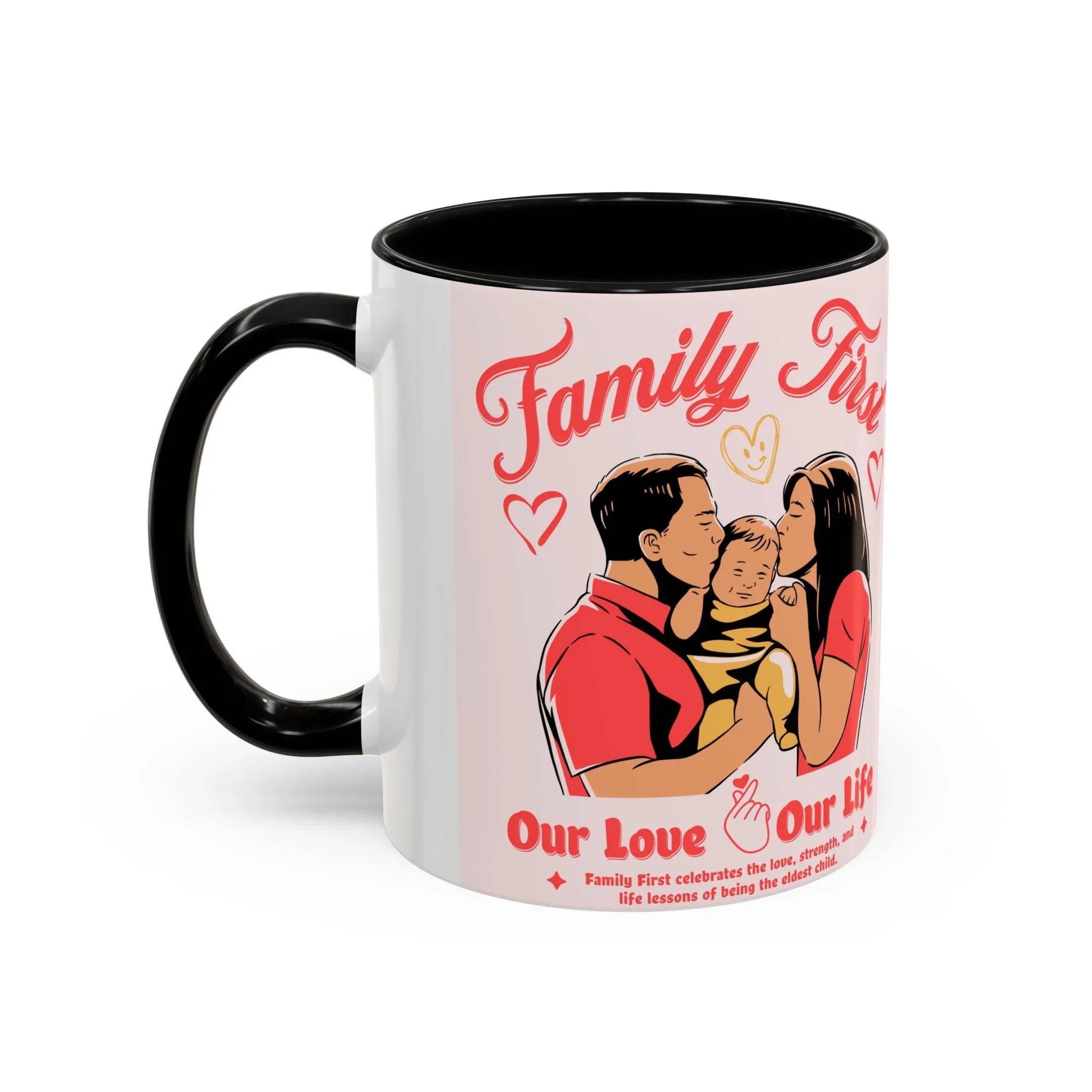 Family First Coffee Mug — Our Love, Our Life Accent Mug (11/15oz)