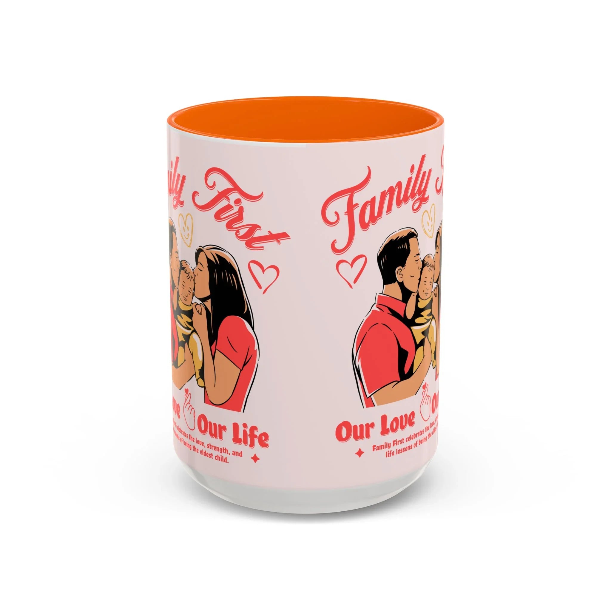 Family First Coffee Mug — Our Love, Our Life Accent Mug (11/15oz)