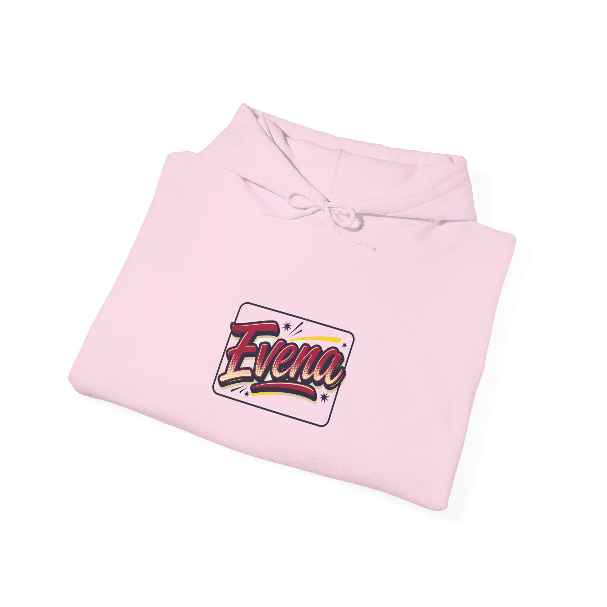 Evena Retro Script Hoodie — Vintage Logo Pullover for Casual Streetwear