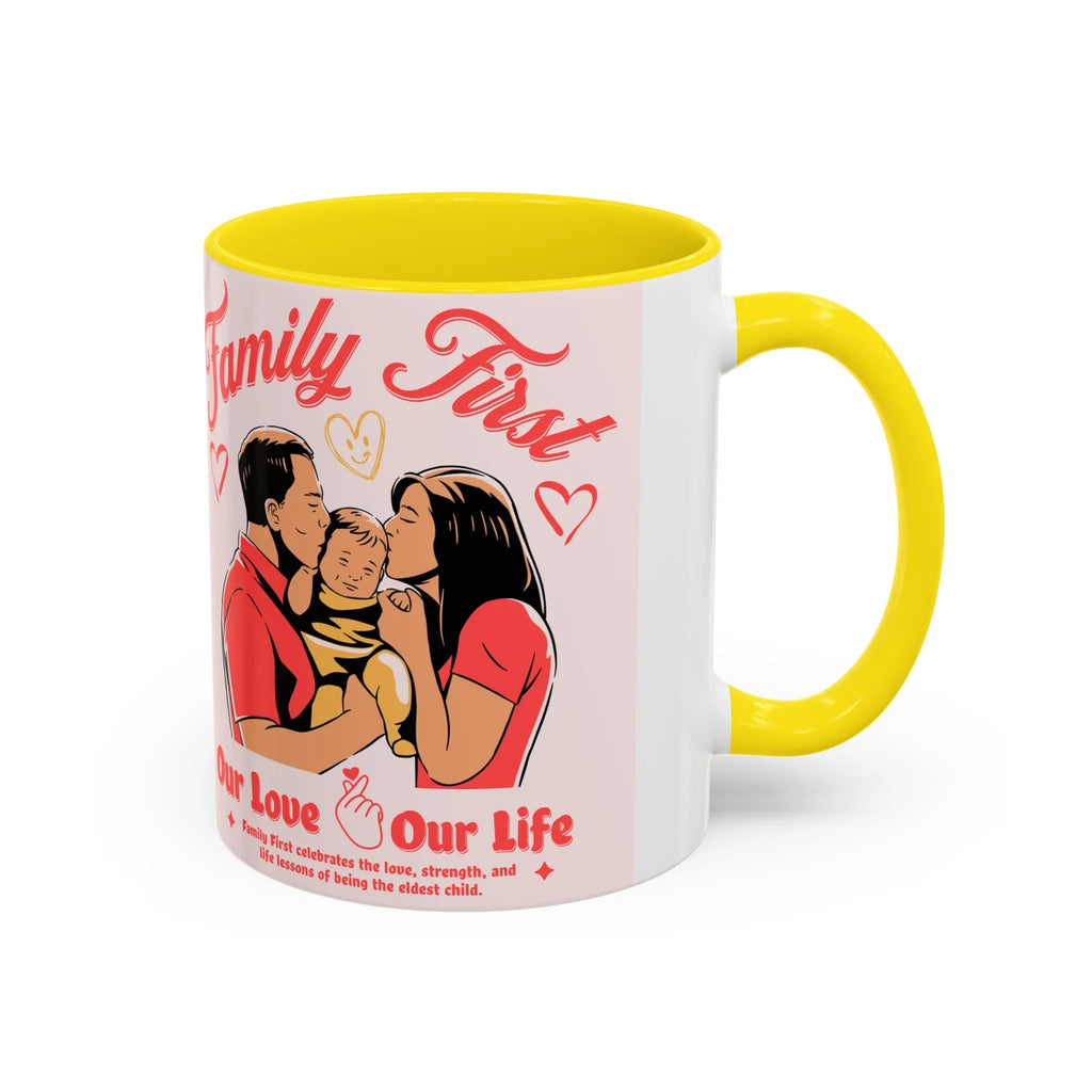 Family First Coffee Mug — Our Love, Our Life Accent Mug (11/15oz)