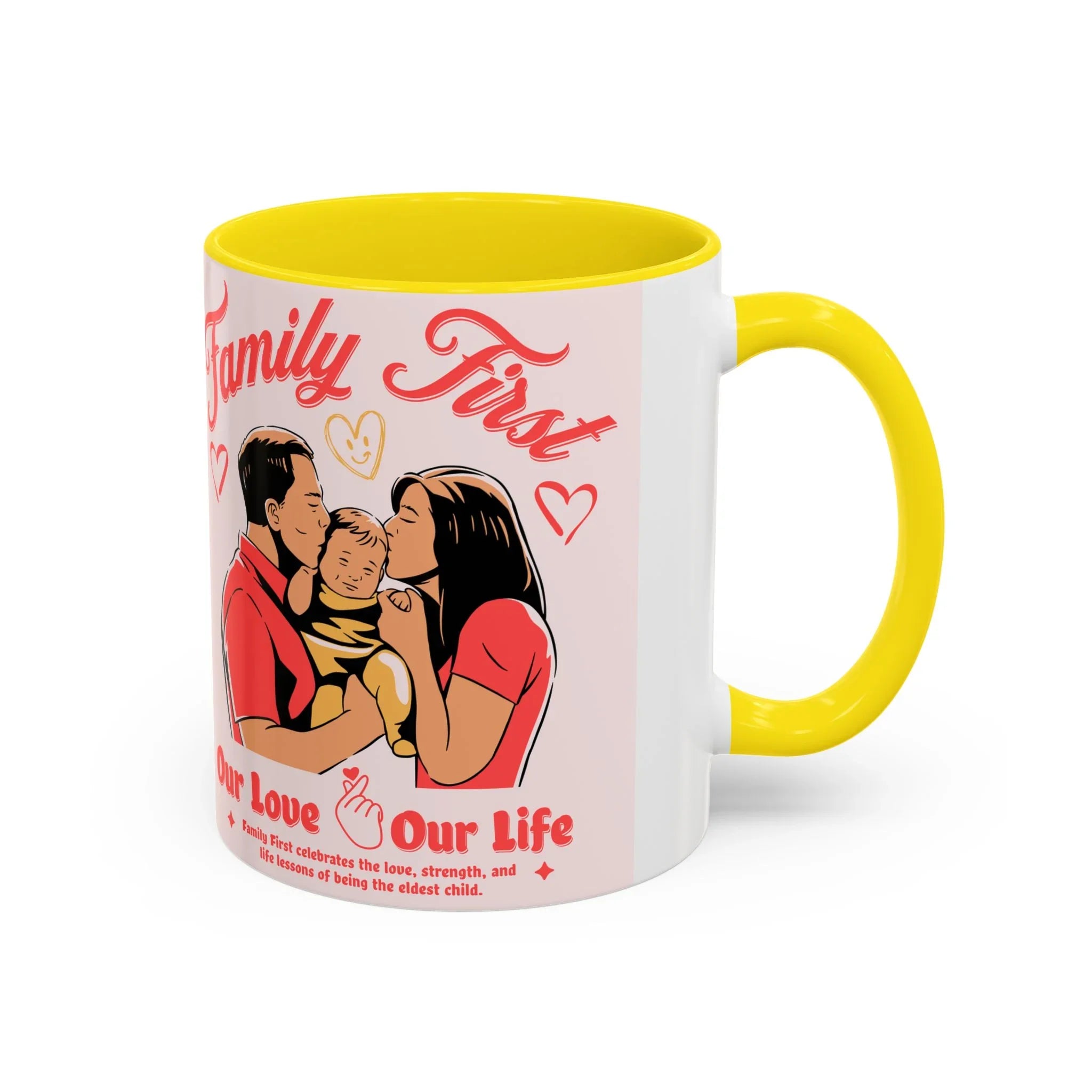 Family First Coffee Mug — Our Love, Our Life Accent Mug (11/15oz)