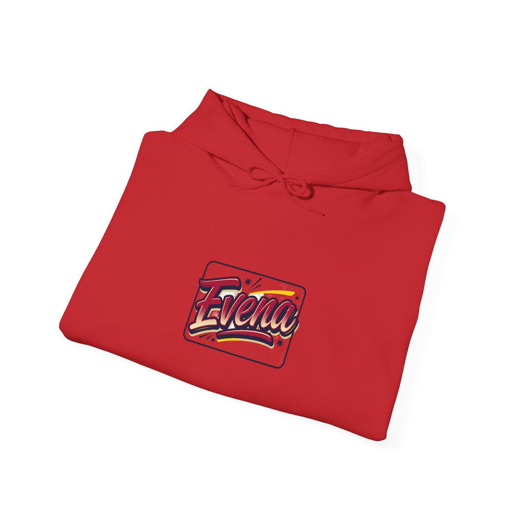 Evena Retro Script Hoodie — Vintage Logo Pullover for Casual Streetwear