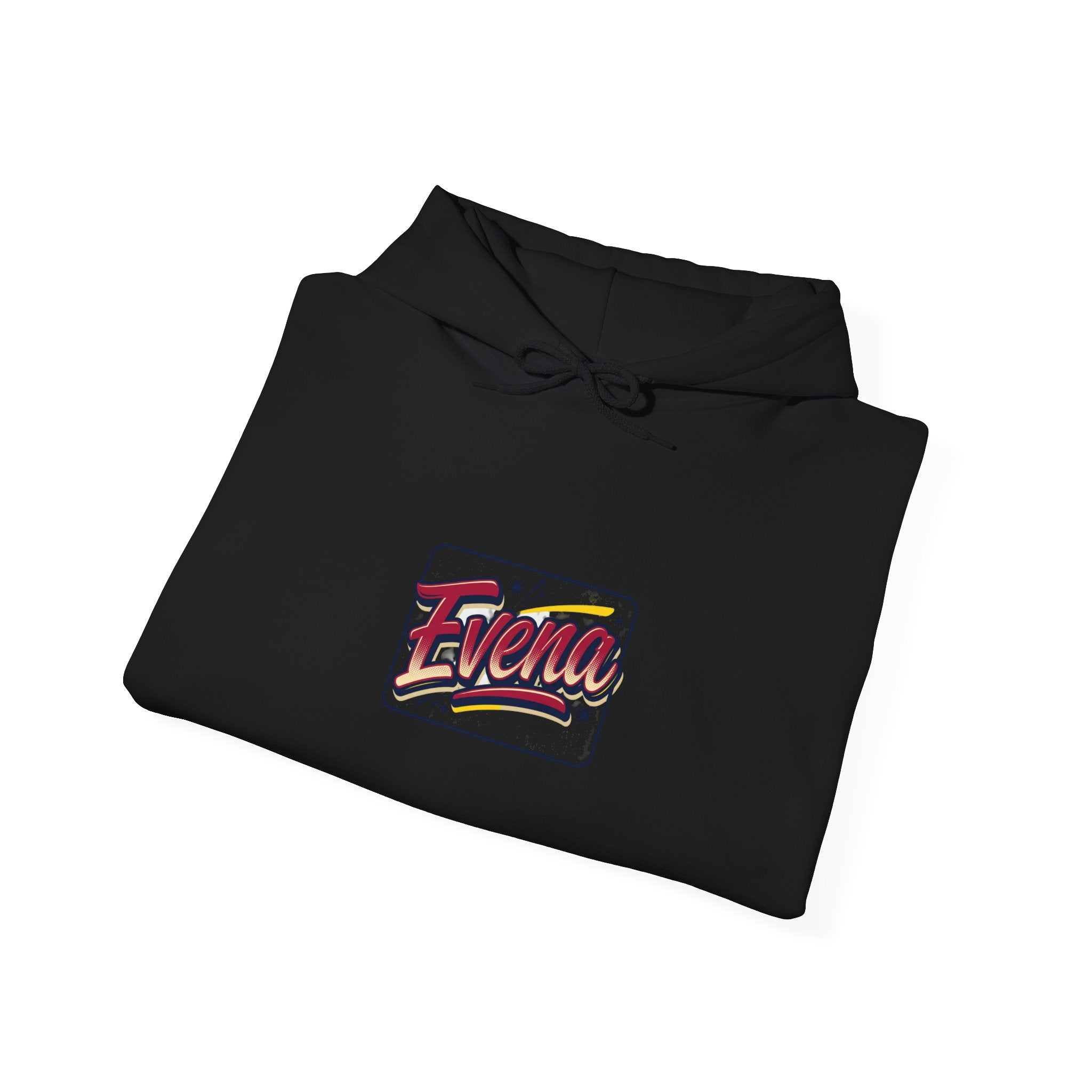 Evena Retro Script Hoodie — Vintage Logo Pullover for Casual Streetwear