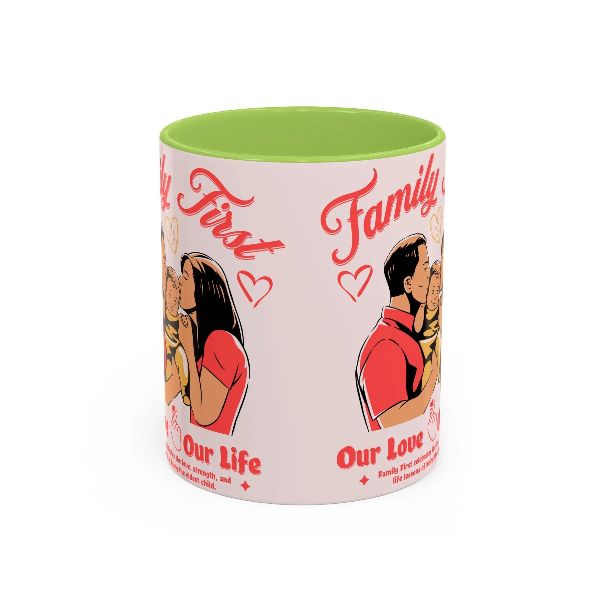 Family First Coffee Mug — Our Love, Our Life Accent Mug (11/15oz)
