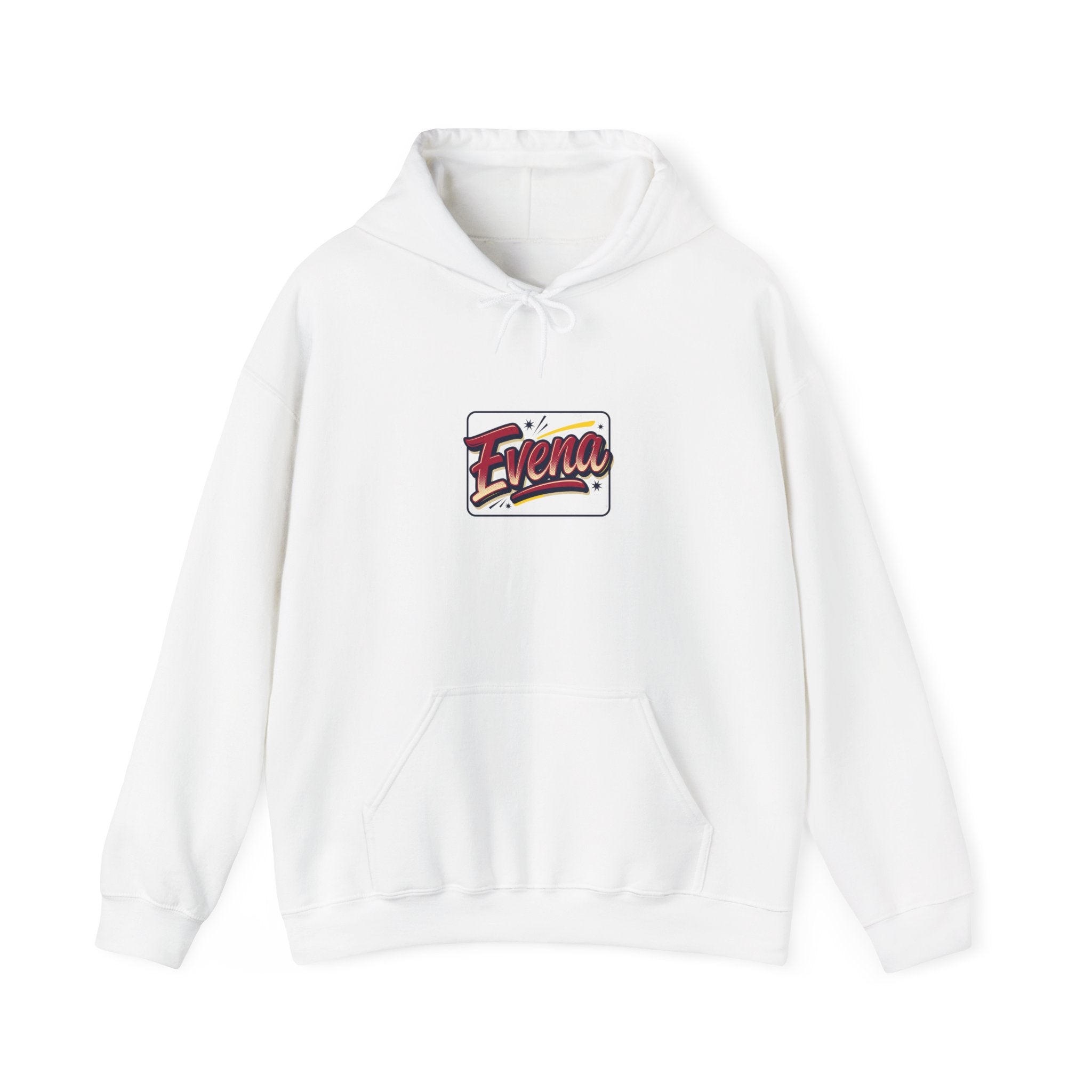 Evena Retro Script Hoodie — Vintage Logo Pullover for Casual Streetwear