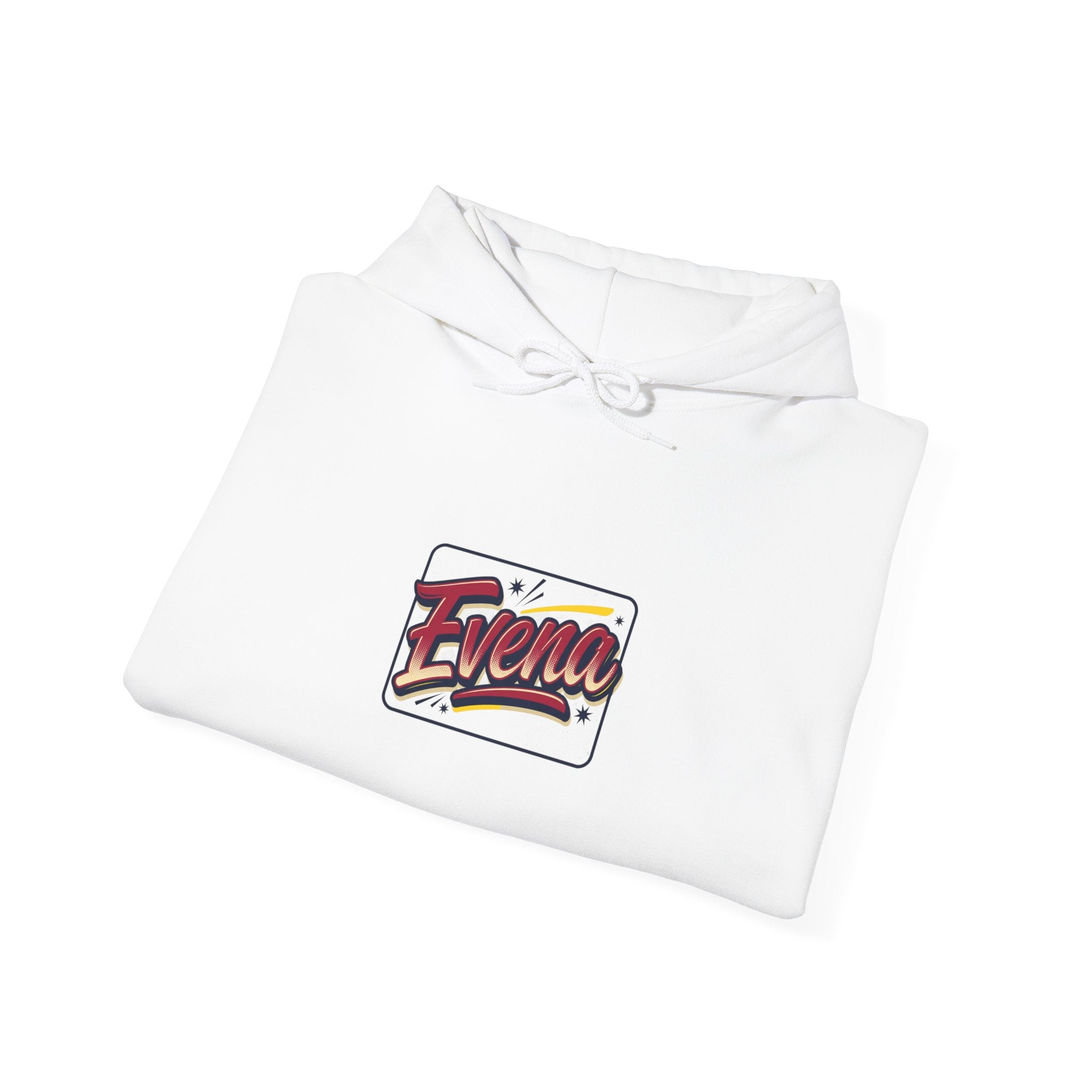 Evena Retro Script Hoodie — Vintage Logo Pullover for Casual Streetwear