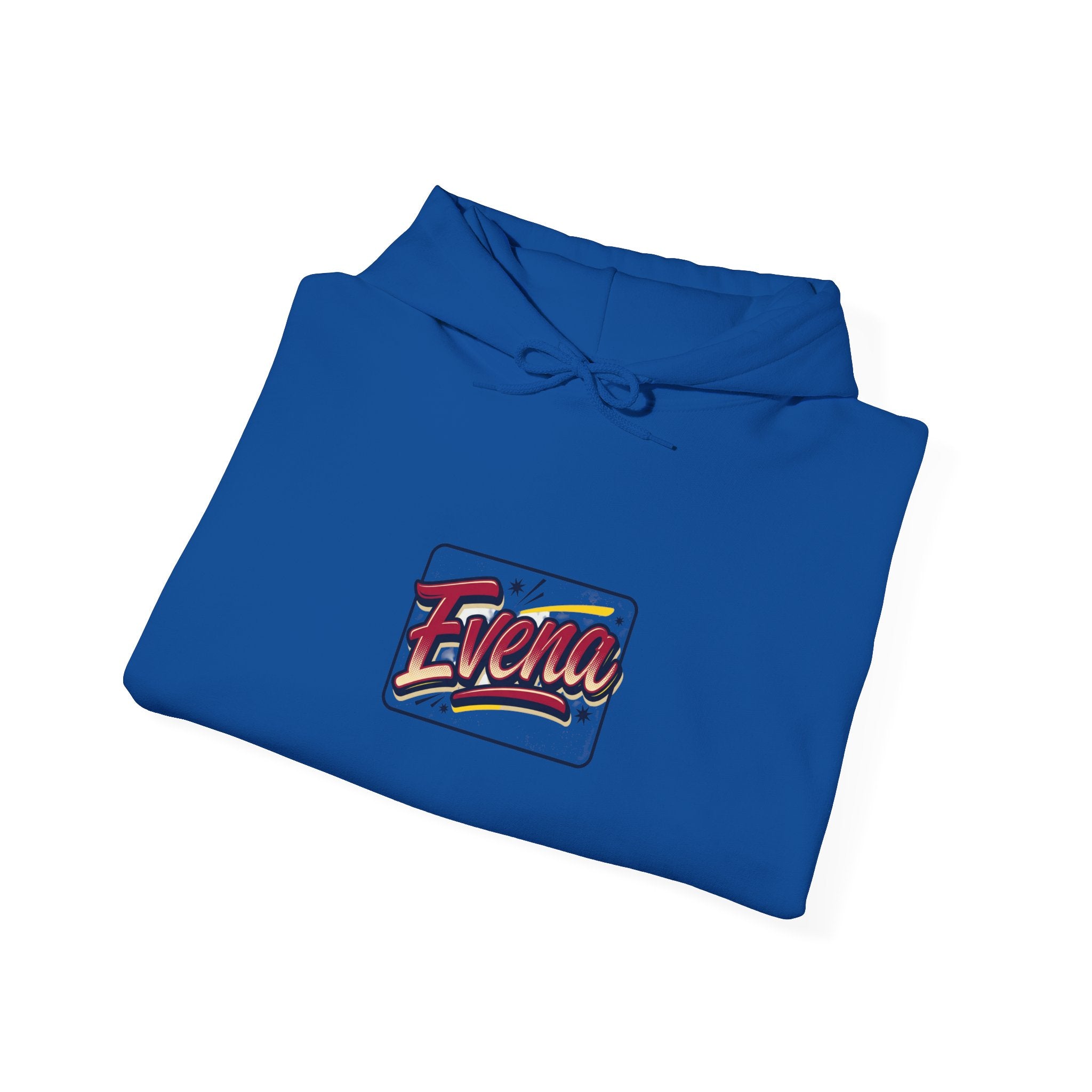 Evena Retro Script Hoodie — Vintage Logo Pullover for Casual Streetwear
