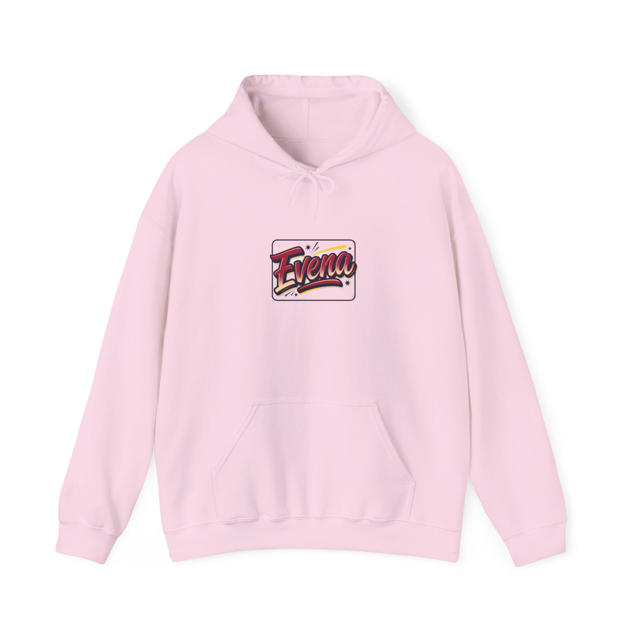 Evena Retro Script Hoodie — Vintage Logo Pullover for Casual Streetwear