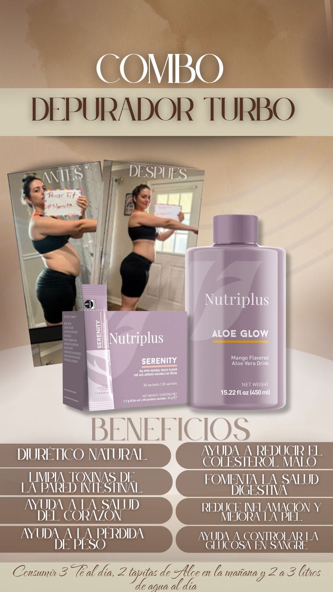Set Nutriplus aloe glow mandarin y serenity Raspberry tea