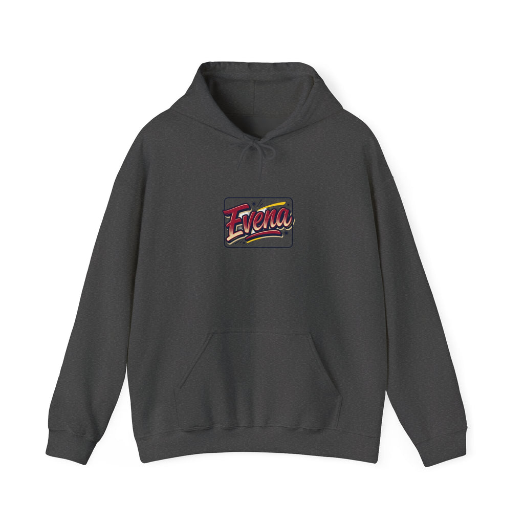 Evena Retro Script Hoodie — Vintage Logo Pullover for Casual Streetwear