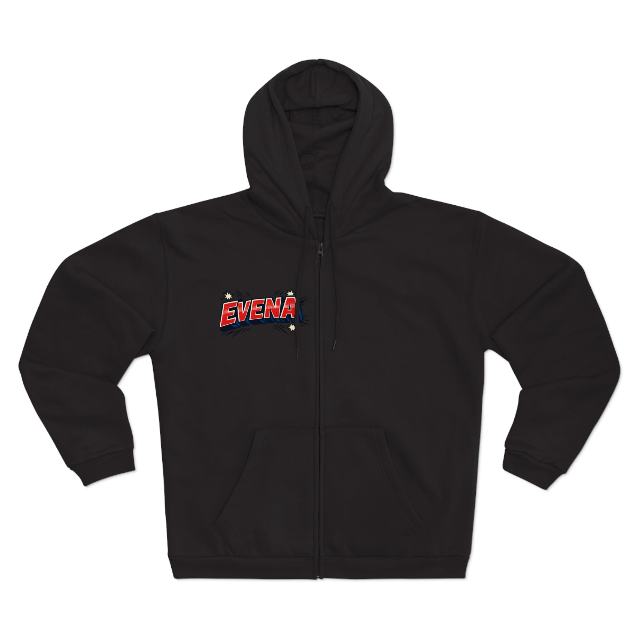 Evena Retro Logo Zip Hoodie — Vintage Streetwear Hooded Jacket