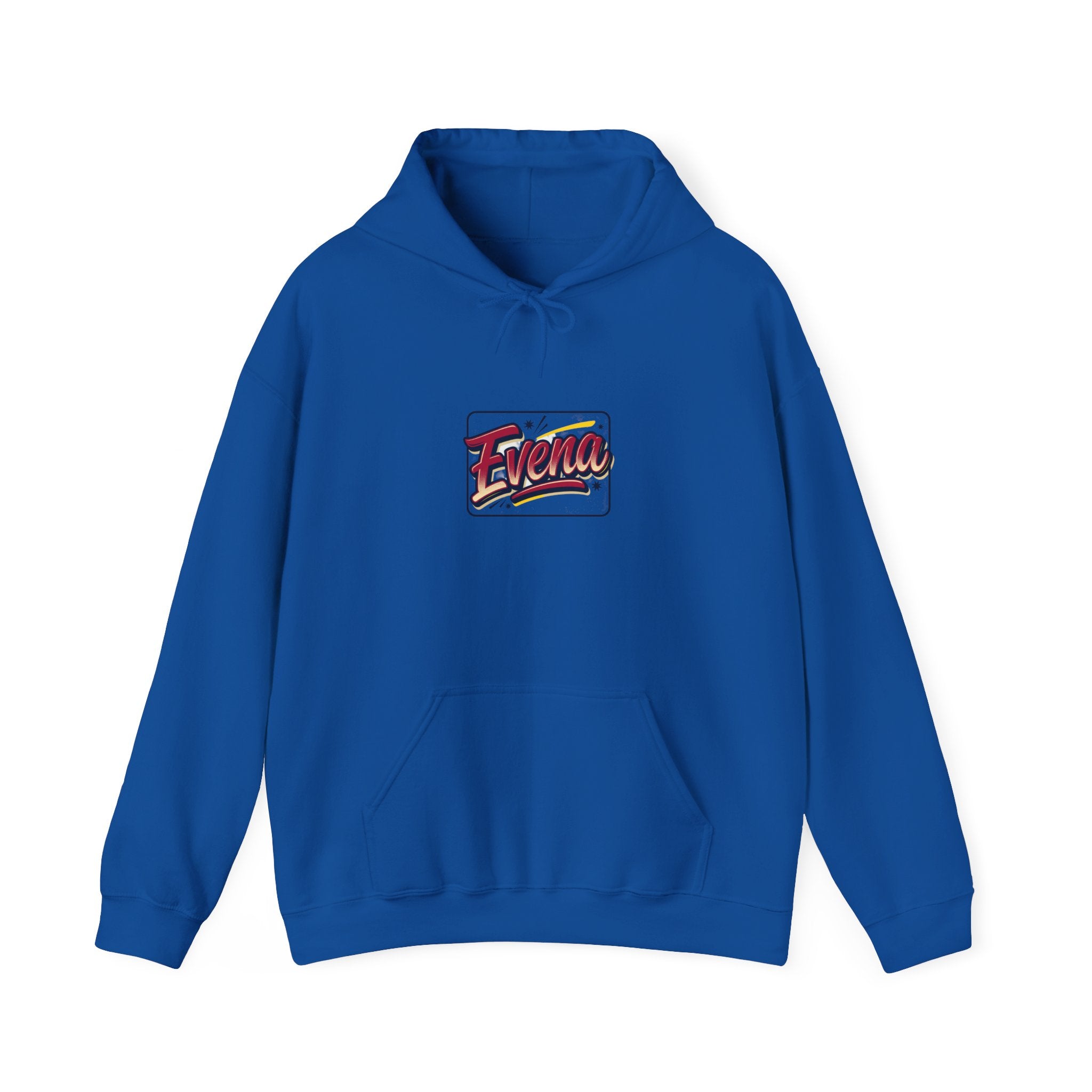 Evena Retro Script Hoodie — Vintage Logo Pullover for Casual Streetwear