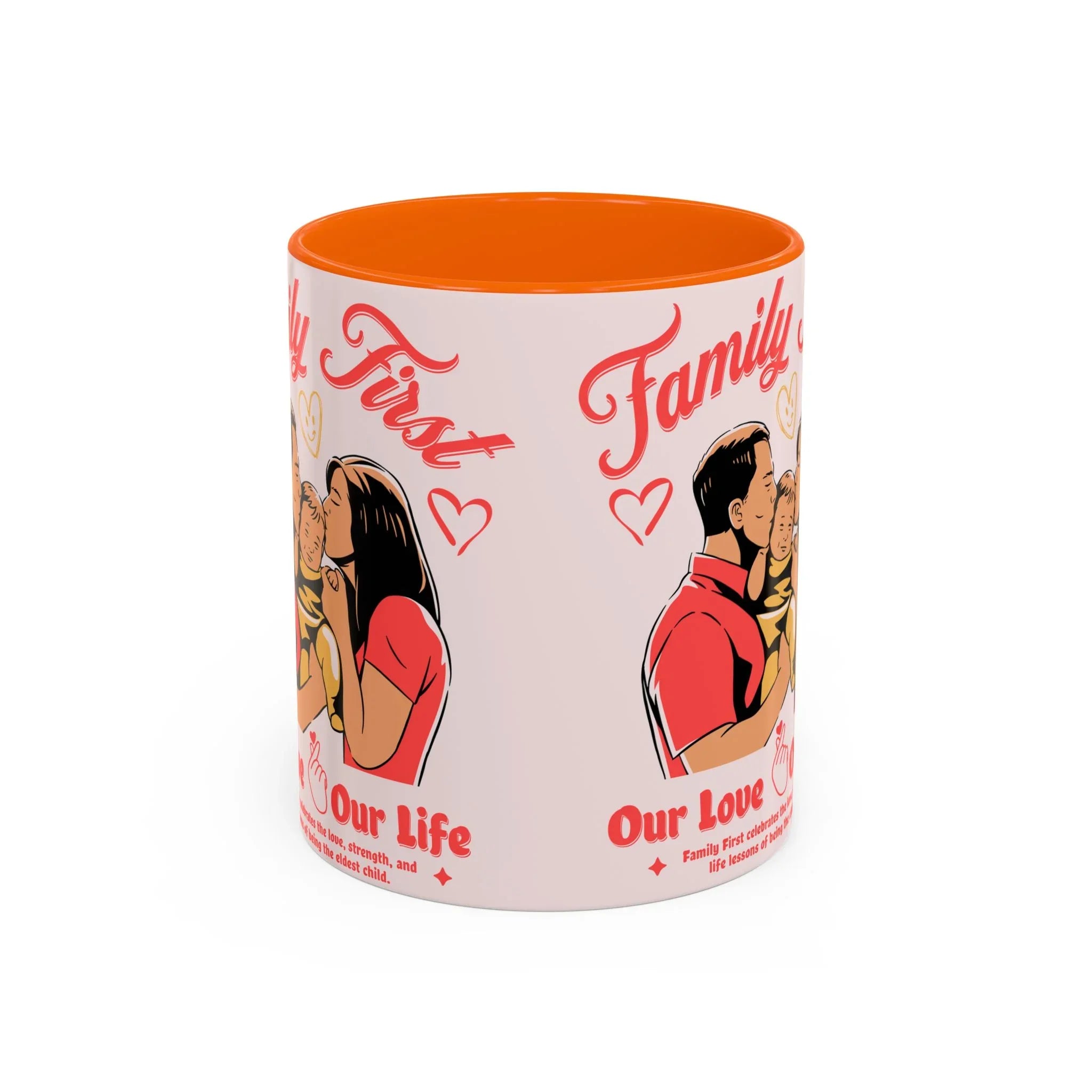 Family First Coffee Mug — Our Love, Our Life Accent Mug (11/15oz)