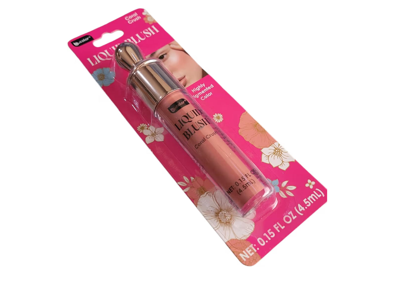 Rubor líquido, color altamente pigmentado, 0.15 onzas líquidas (0.2 fl oz) (Coral Crush)