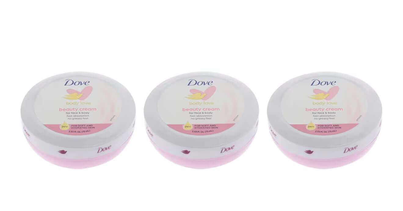 Dove Body Love Beauty Cream, Lightweight, Fast-Absorbing Face and Body Cream for Normal to Dry Skin, 24-Hour Moisture, Luxuriously Scented Face Cream, Hand & Body Lotion, 5.07 Fl Oz (Pack of 3)