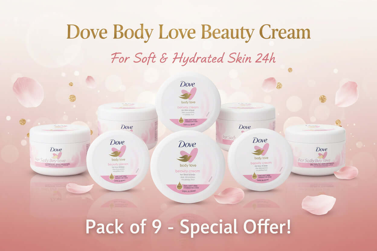 Dove Body Love Beauty Cream, Lightweight, Fast-Absorbing Face and Body Cream for Normal to Dry Skin, 24-Hour Moisture, Luxuriously Scented Face Cream, Hand & Body Lotion, 5.07 Fl Oz (Pack of 3)