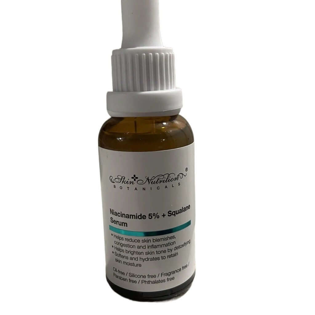 Suero facial de niacinamida al 5% con suero hidratante iluminador de escualano para todo tipo de piel 1 fl oz