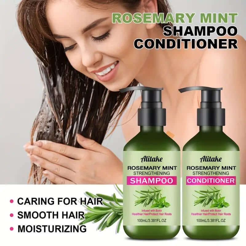 Set de Champú y Acondicionador de 2 piezas, Incluye Extractos de Romero y Menta, Proporciona Hidratación Profunda, Nutrición y Suavidad para Cabello Seco. Fórmula Nutritiva. Combinación de Champú y Acondicionador. Cuidado Capilar Saludable. Regalo Para Ma